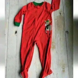 Carter's Boys Toddler Red Christmas Reindeer One Piece Fleece Pajamas 2T